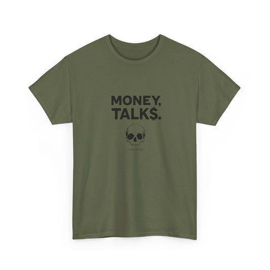 'Money Talks' Skull Design, Casual Wear Graphic Tee