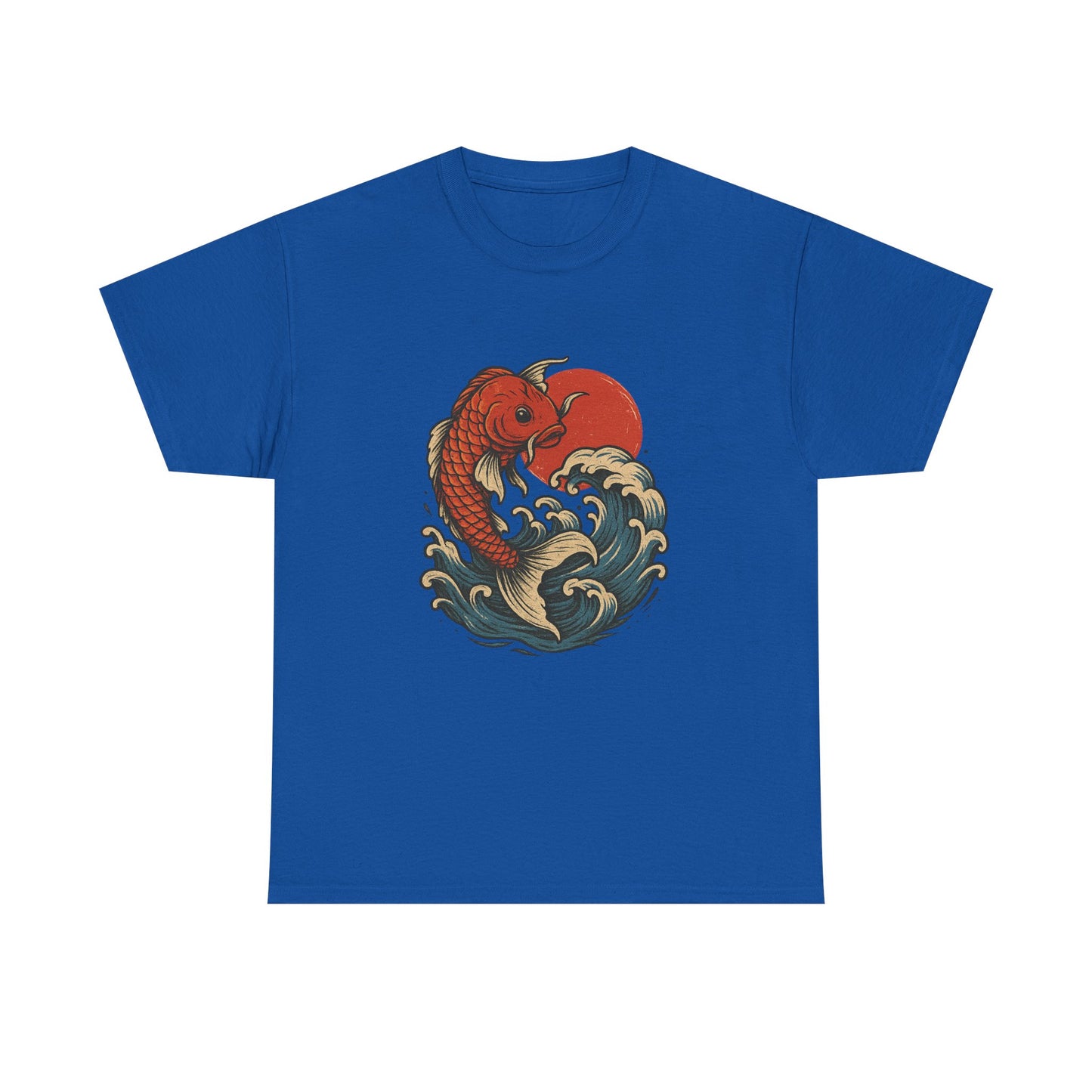 Japanese Koi Fish Heavy Cotton Tee, Casual Wear