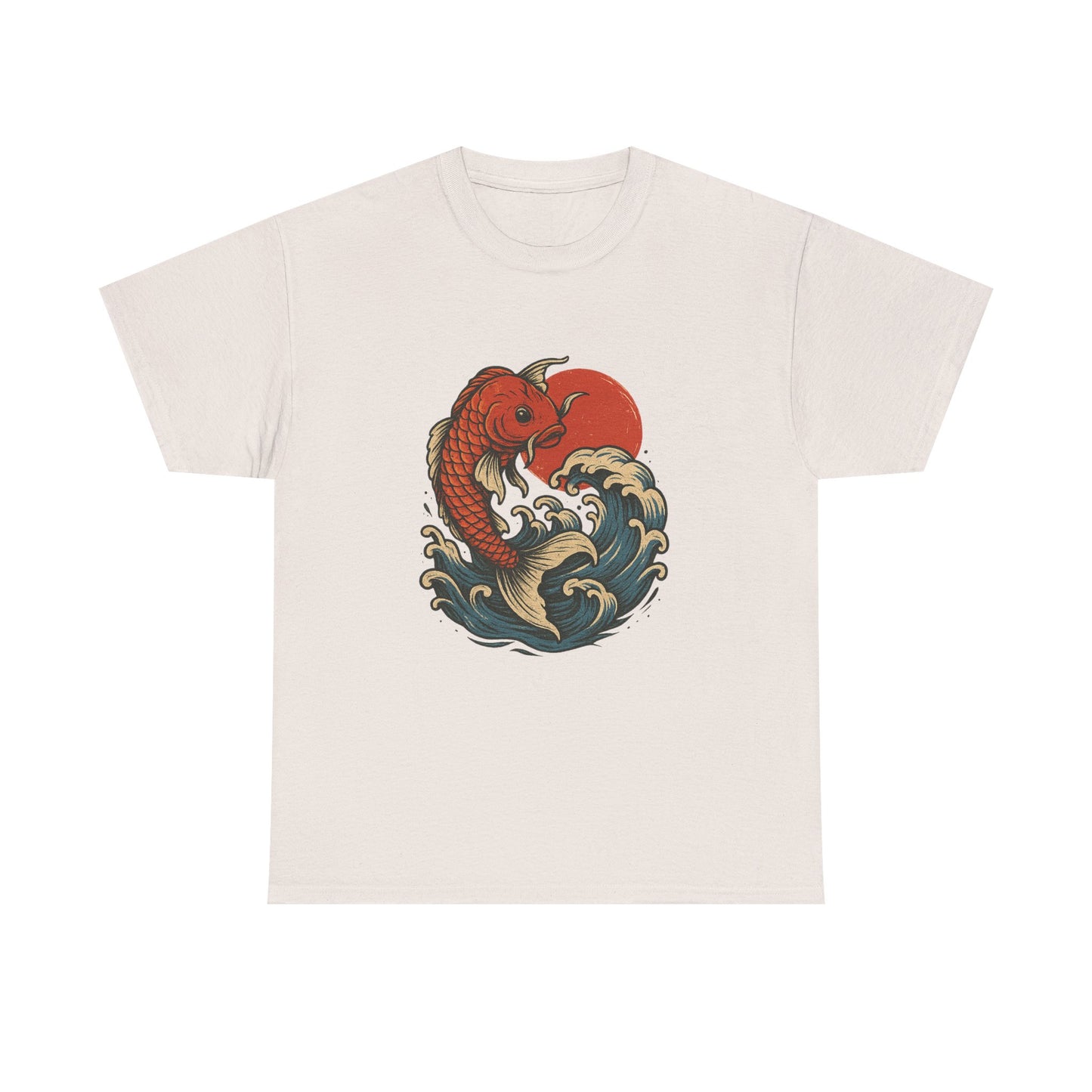 Japanese Koi Fish Heavy Cotton Tee, Casual Wear