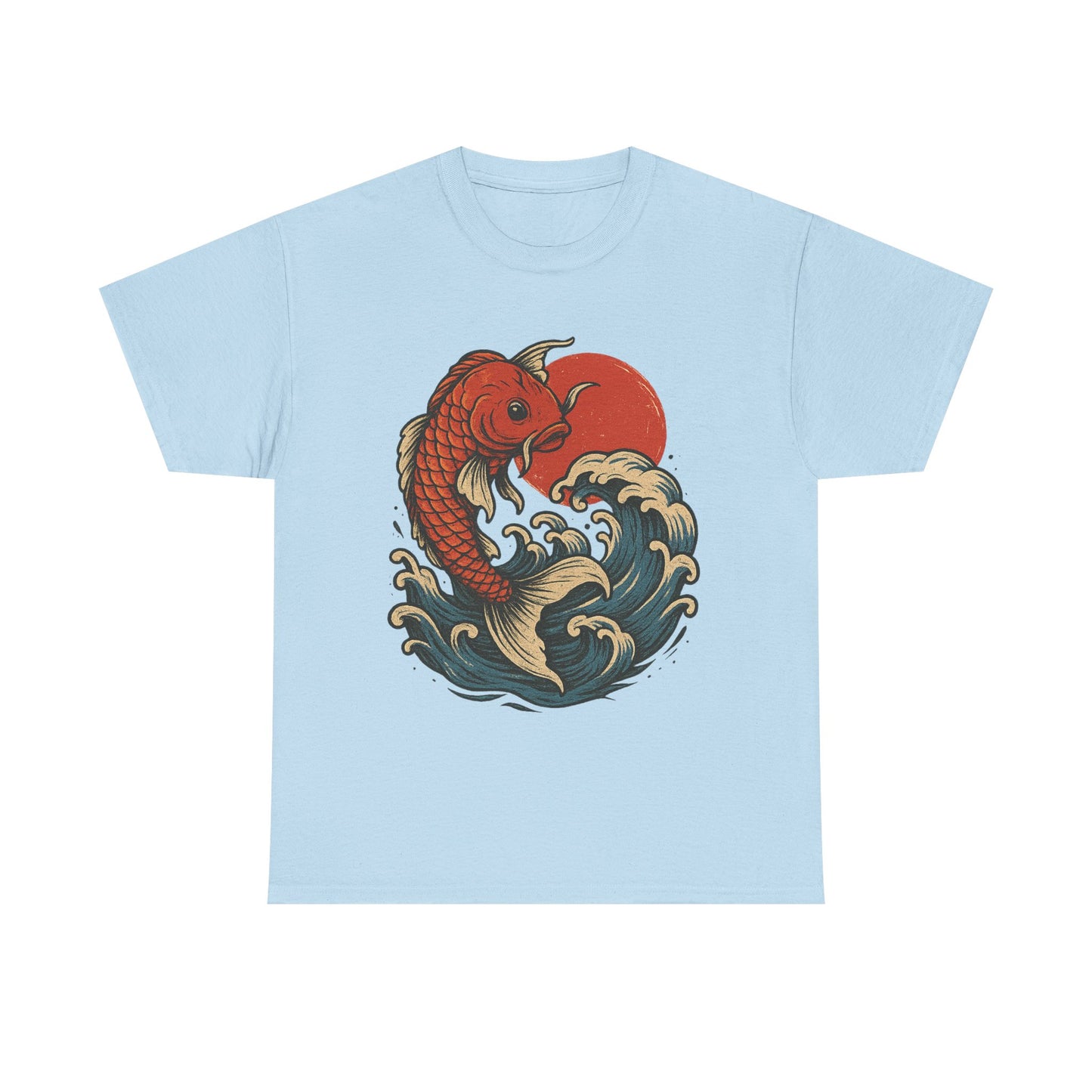 Japanese Koi Fish Heavy Cotton Tee, Casual Wear