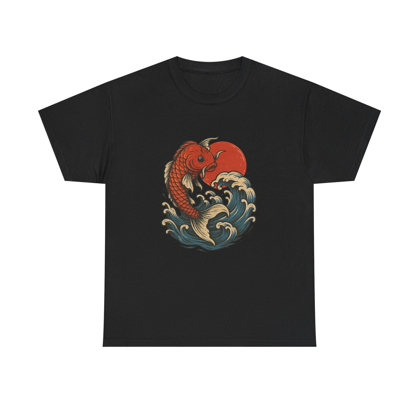 Japanese Koi Fish Heavy Cotton Tee, Casual Wear