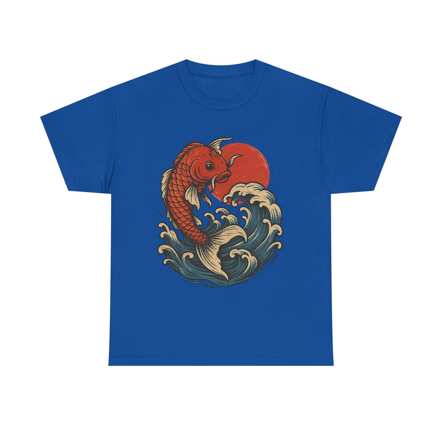 Japanese Koi Fish Heavy Cotton Tee, Casual Wear