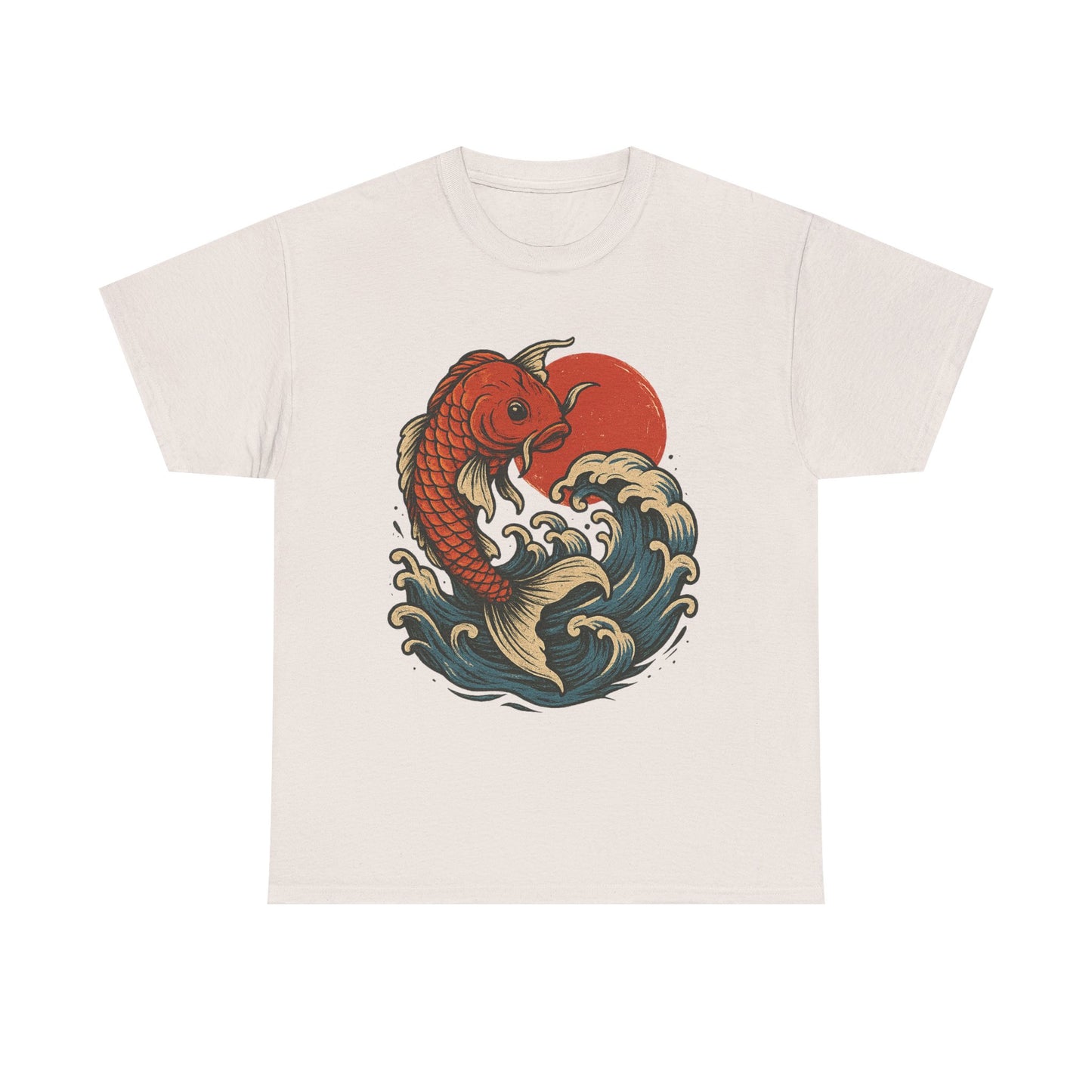 Japanese Koi Fish Heavy Cotton Tee, Casual Wear